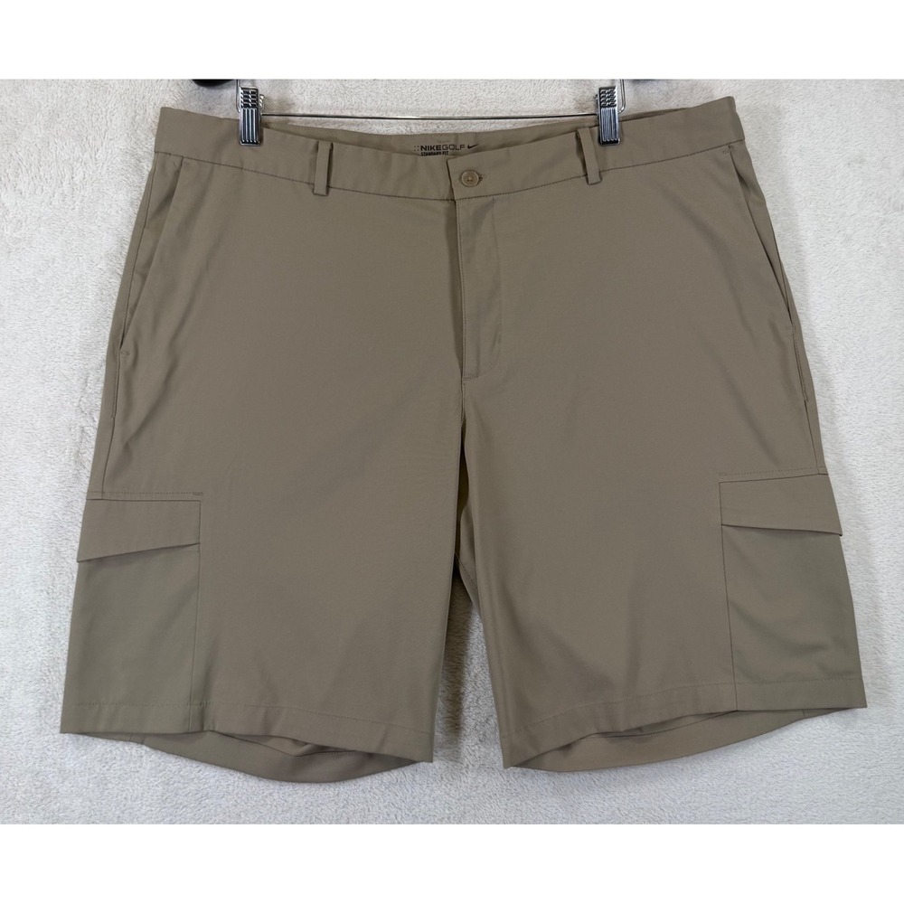 Nike Golf Dri-FIT Cargo Shorts Mens 40 Khaki Tan Standard Fit 882086-235‎